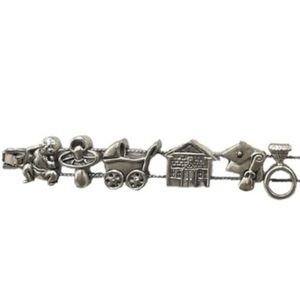 Precious Child Blessings Silver Charm Bracelet Chunky Infinity Slide Mom Grandma